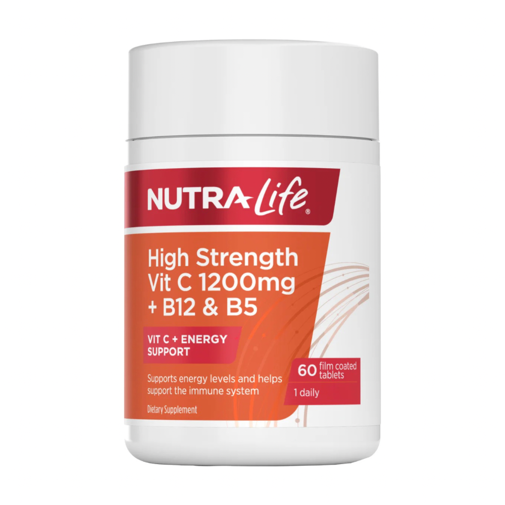 Nutralife High Strength Vit C 1200mg + B12 & B5 Tablets 60