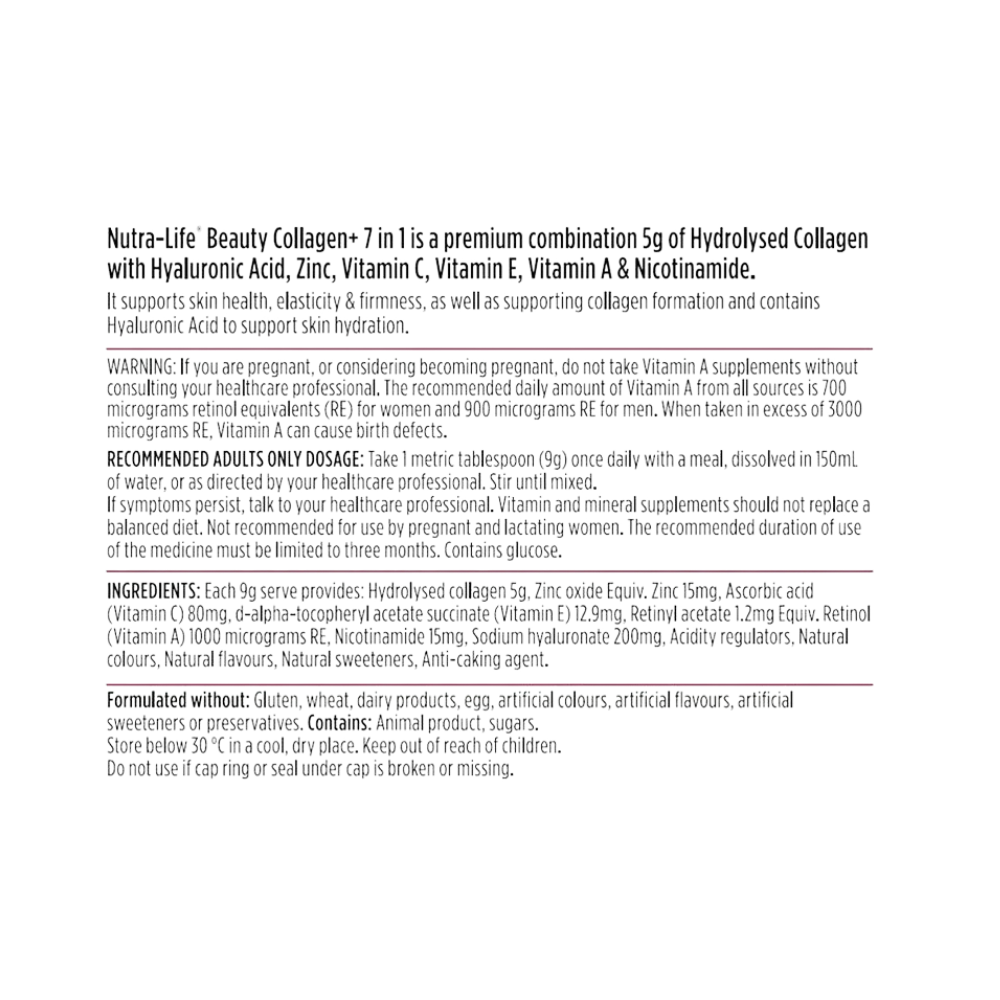 NutraLife Beauty Collagen+ 7 In 1 225g Powder