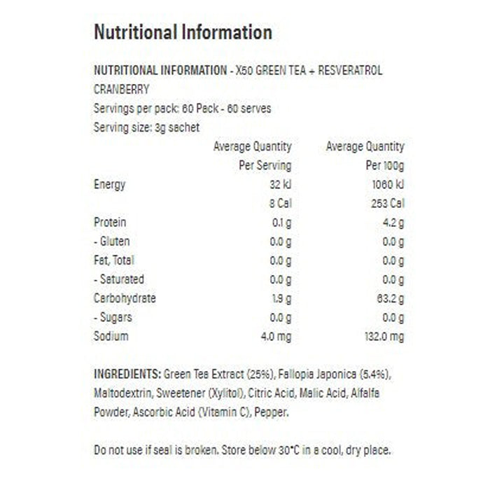 X50 Green Tea with Resveratrol (60 serves)
