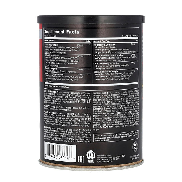 Universal Nutrition Animal Advanced Cuts (42 packets) Pills