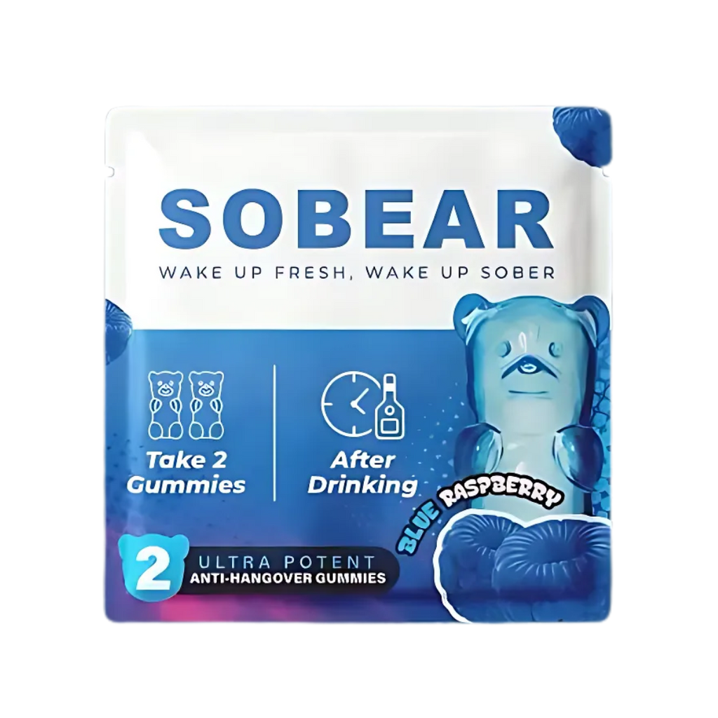 SoBear blue raspberry liver support gummies single-serve sachet