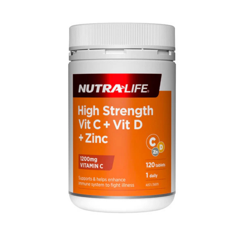 Nutra-Life High Strength Vit C 1200mg + Vit D + Zinc Tablets