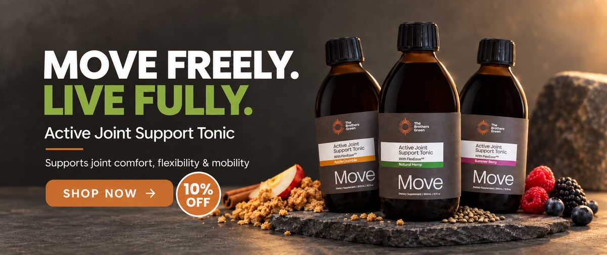 The Brothers Green Move Active Joint Support Tonic 10% off desktop banner