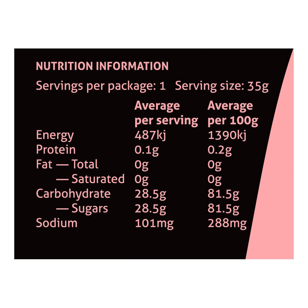 HiveEnergy Sports Fuel Gel Himalayan Salt nutrition information