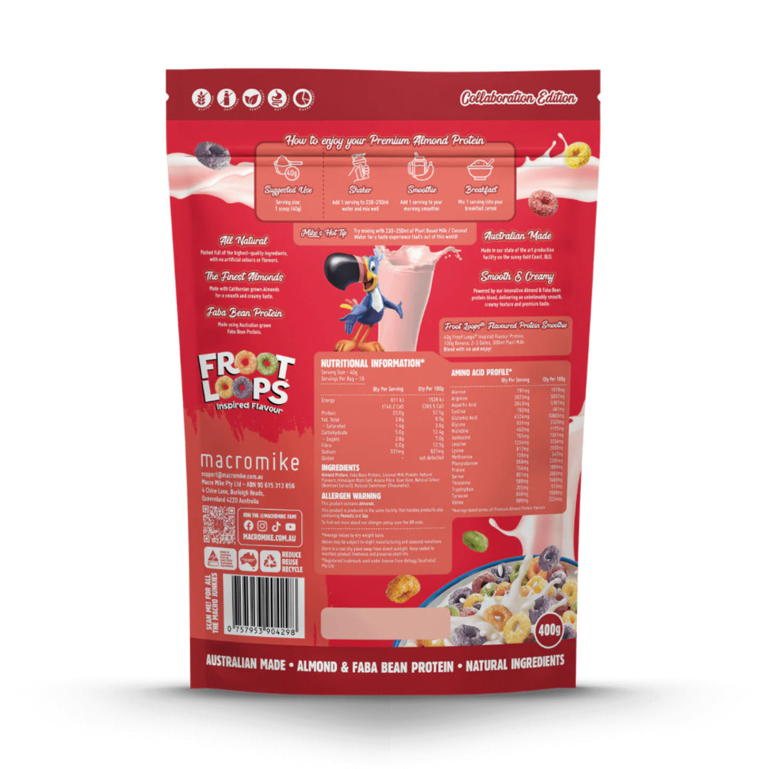 Macro Mike x Kellogg's Froot Loops nutrition panel