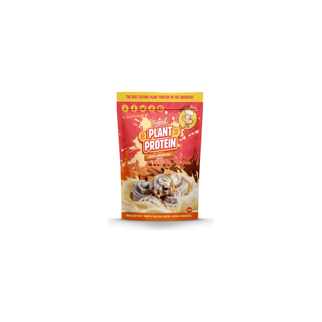 Macro Mike Peanut Plant Based Protein 520g Caramel Cinnamon Bun