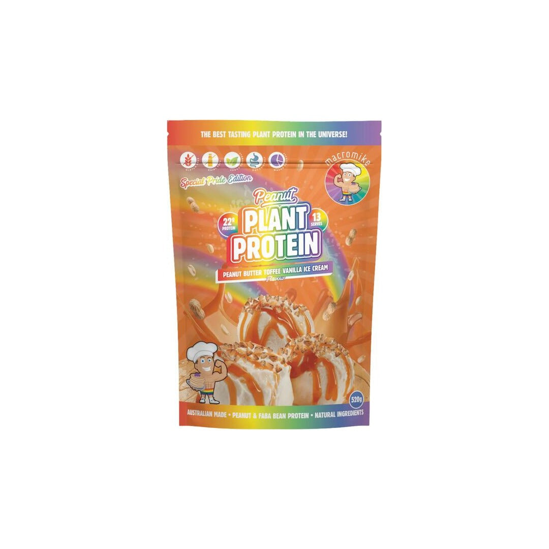 Macro Mike Peanut Plant Based Protein 520g Toffee Vanilla Ice Cream