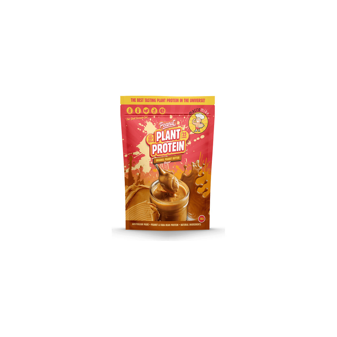 Macro Mike Peanut Plant Based Protein 1kg Original Peanut Butter