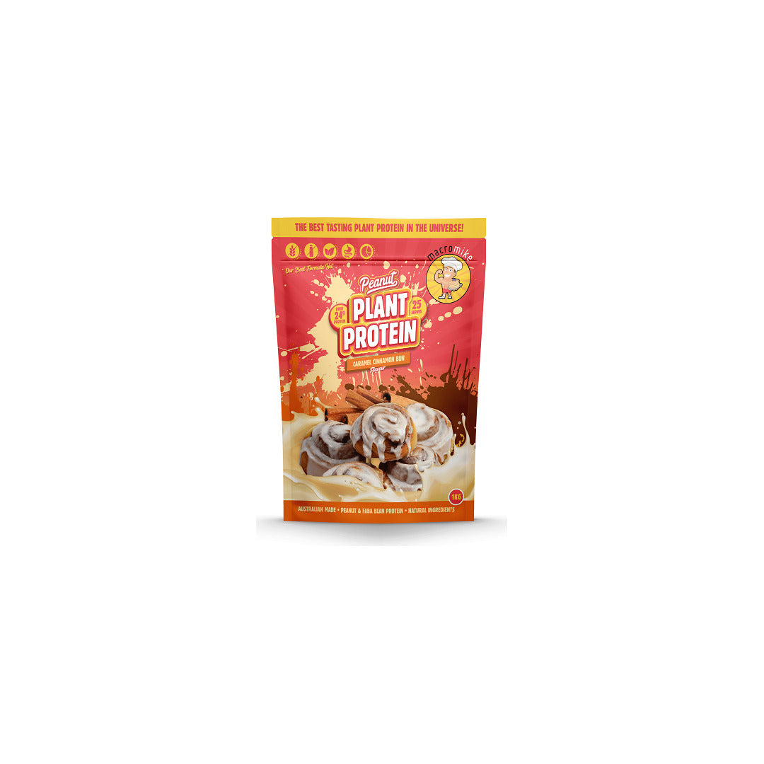Macro Mike Peanut Plant Based Protein 1kg Caramel Cinnamon Bun