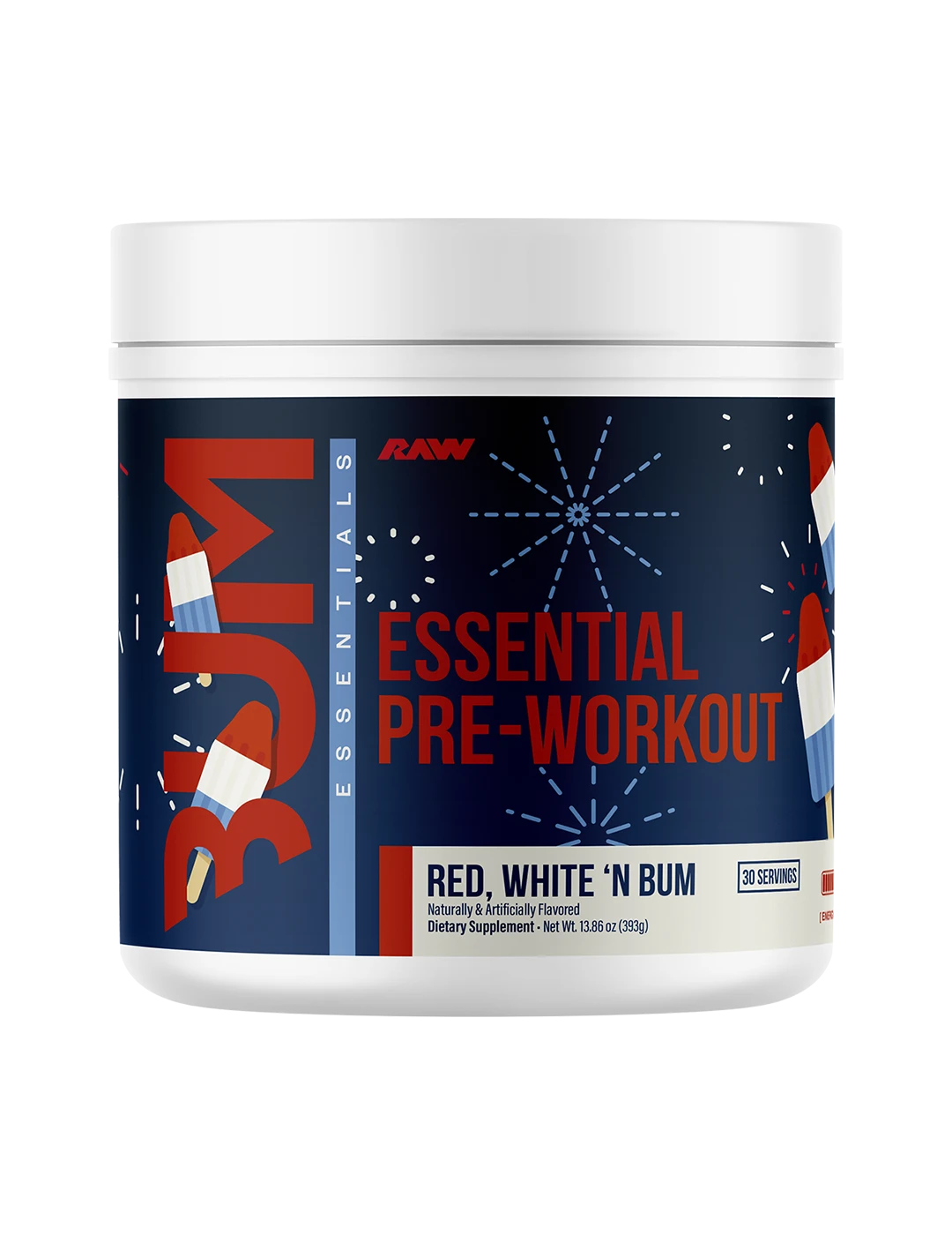 RAW Essential Pre-Workout Red White n Bum