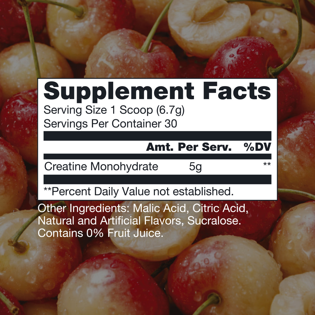 RAW Nutrition Premium Creatine White Cherry supplement facts